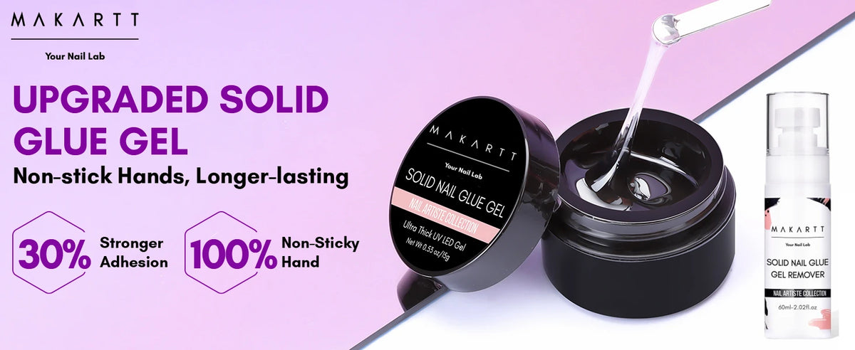 Makartt Solid Nail Gel for Acrylic Nail Tips Glue Gel Curing Needed UV Cured for Press On Nails Fake Nails Solid Nail Adhesive