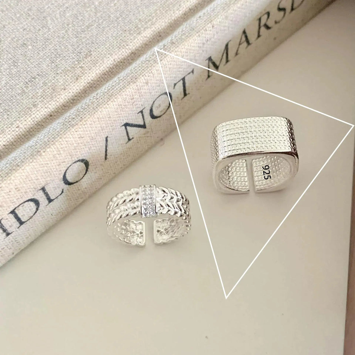 925 Sterling Silver Flower Geometry Ring For Women Girl Hollow Out Zircon Grace Wide Jewelry Gift Dropshipping