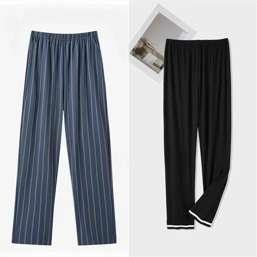 Men's Pajama Pants Thin Home Trousers Loose Large Size Spring and Autumn Summer Thin Casual Home Trousers