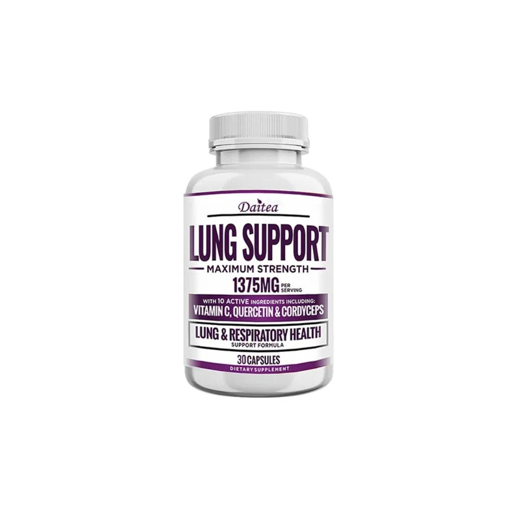 Lung Support Supplement for Lung Cleanse & Detox, with Quercetin Bromelain Vitamin C & Cordyceps for Lung, Respiratory Support