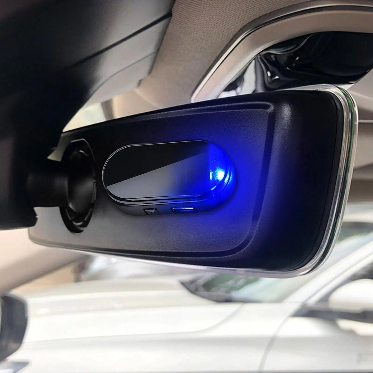 Solar Powered Car Fake Security Light Blue/Red Flashing Simulated Alarm Wireless Warning Anti-Theft Caution Lamp Strobe