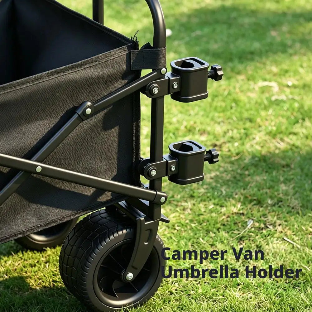 Dual Clamp Wagon Umbrella Holder Universal Camping Folding Cart Parasol Mount Bracket Stable Sun Shade Fixing Accessories