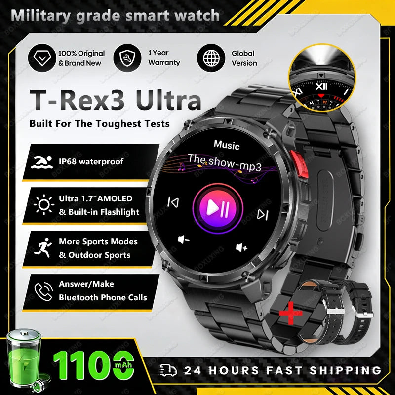 2026 GPS Sports Smart Watch 1.7-Inch AMOLED Screen Outdoor Sports Compass Heart Rate IP68 Waterproof Bluetooth Call Smartwatches