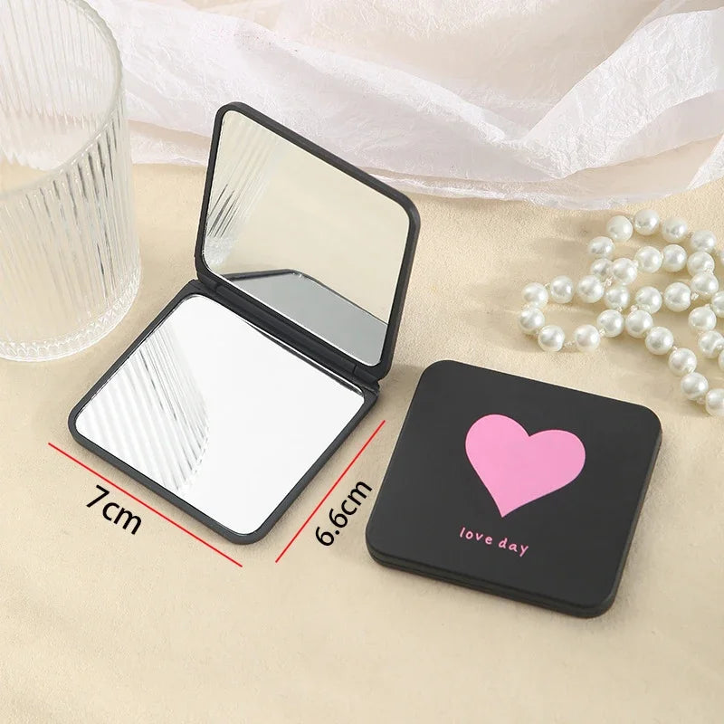 Portable Handheld Mini Makeup Mirror, Dormitory Tabletop And Office Use, Adjustable And Portable Folding Mirror
