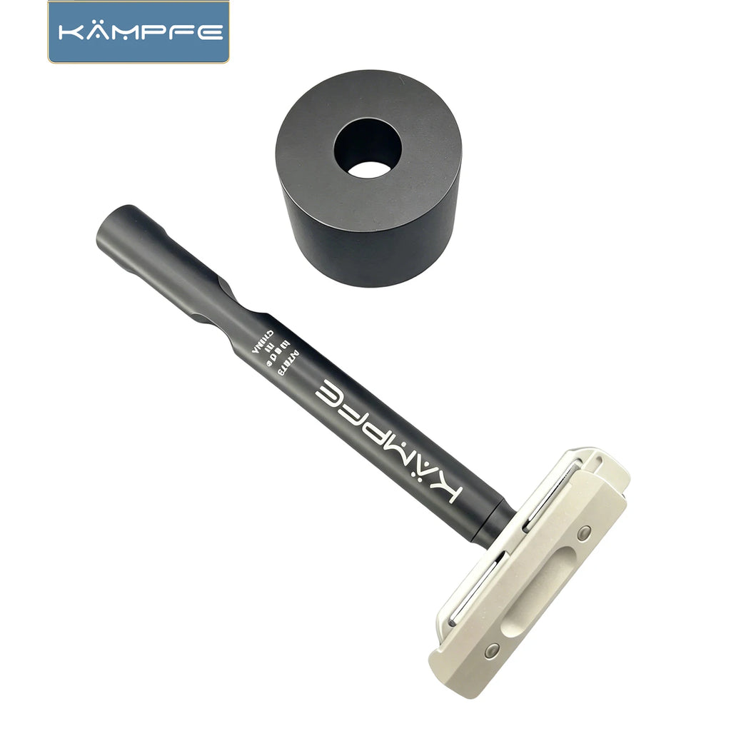 KAMPFE Shaving Kit Manual Safety Razor with Stand Classic CNC machined Razor Gift for Father