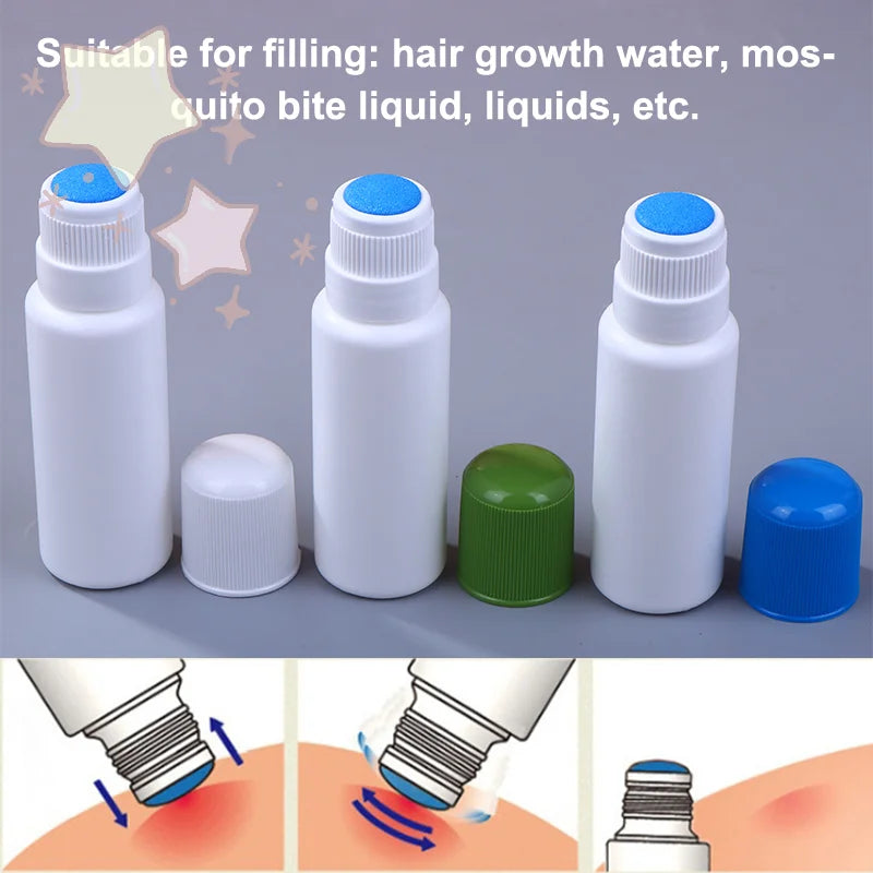 50ML Empty Smudge Bottle Liquid Applicator Sponge Head Soreness Liquid Bottle For Daub Filling Liniment Medicine