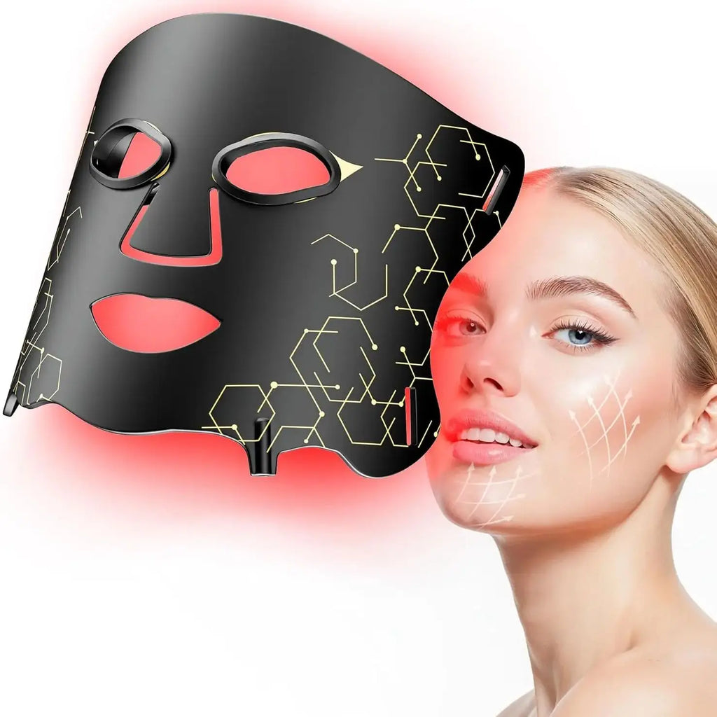 LED Face Mask with 66 LED Beads,Photon Mask with Ice Pack,2500mAh Battery LED Face Beauty Machine Photon FacialSkin Care Machine