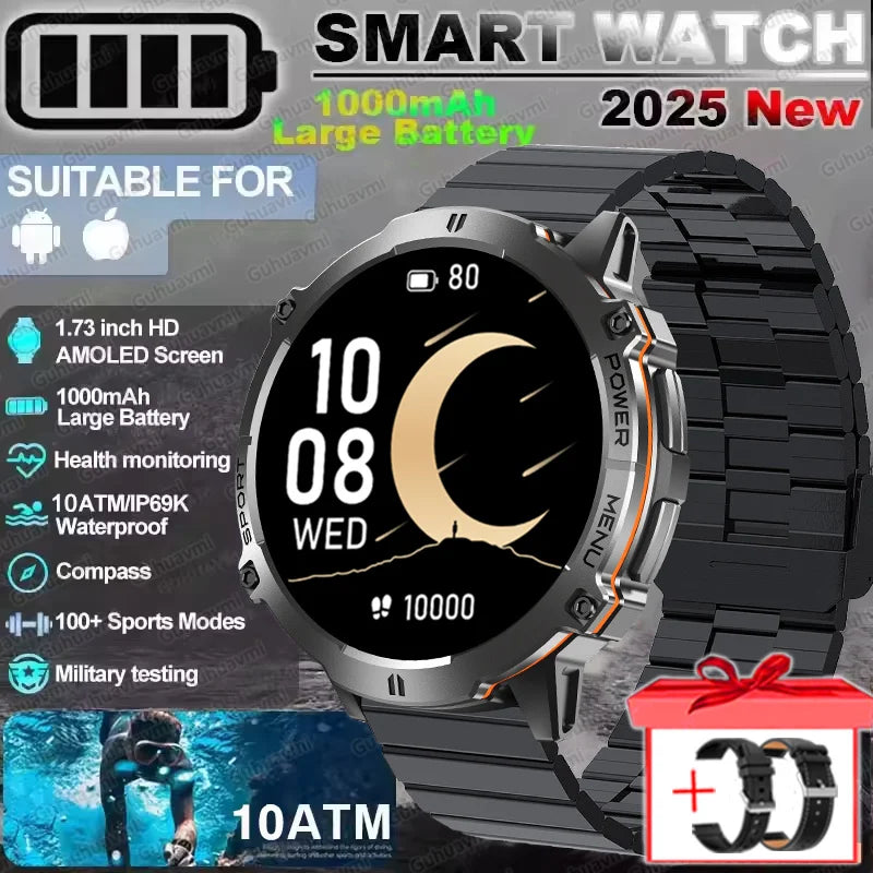 2025 Original TANK X3 Ultra 1000mAh Battery Smart Watch Men GPS Outdoor Sports Fitness Smartwatch 10ATM Waterproof Swim Watches