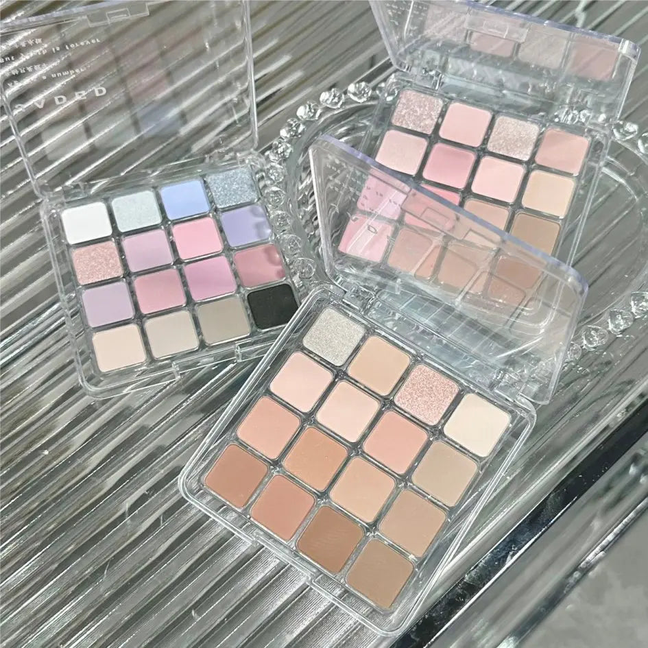 16 Color Eyeshadow Palette Matte Low Saturation Waterproof Glitter Blue Eye Shadow Long Lasting Pink Eyes Makeup Korean Cosmetic