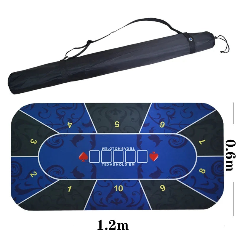 1.2*0.6m Hold'Em Texas Poker Mat Black Jack Baccarat Dice Durable Rubber Home Gaming Desk Pad