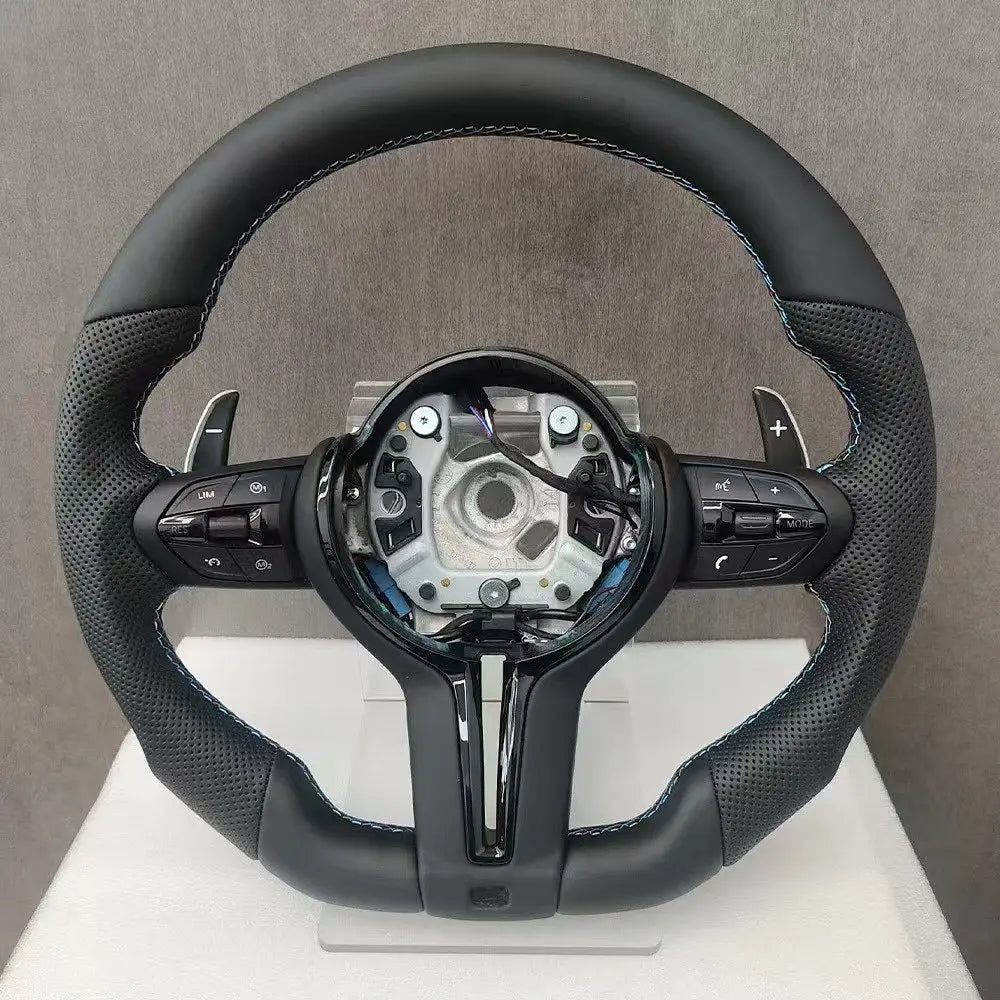 For M F30 F20 F48 M3 F80 F25 E90 E87 X5 E70 F01 F10 Steering Wheel Black Perforated Leather Sport Upgrade Modify Accessories