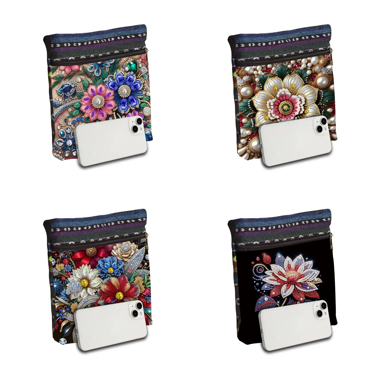 1 piece/set of DIY colorful mandala diamond art handbag, canvas shoulder bag with diamond painting crossbody bag