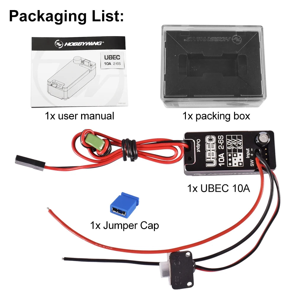 Hobbywing UBEC 10A Car Regulator Module IP67 2-6S 6/7.4/8.4V For RC Crawlers Trucks Car