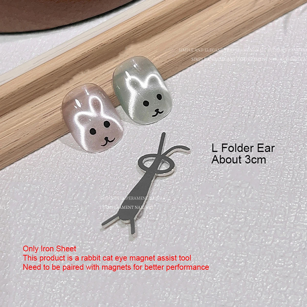 1/4Pcs Cute Rabbit Shaped Cat Eye Magnet Polish Magnet Nail Art Manicure Tools Rabbit Heart Shapes on Nails DIY Gel Polish