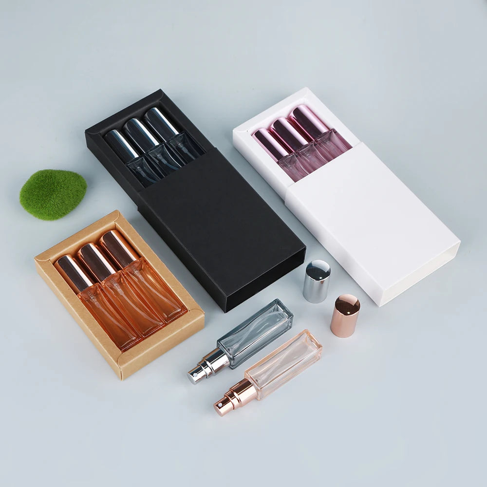 10ml Perfume Bottle Colorful Thick Glass Perfume Atomizer Portable Refillable Fragrance Bottle with Exquisite Gift Box