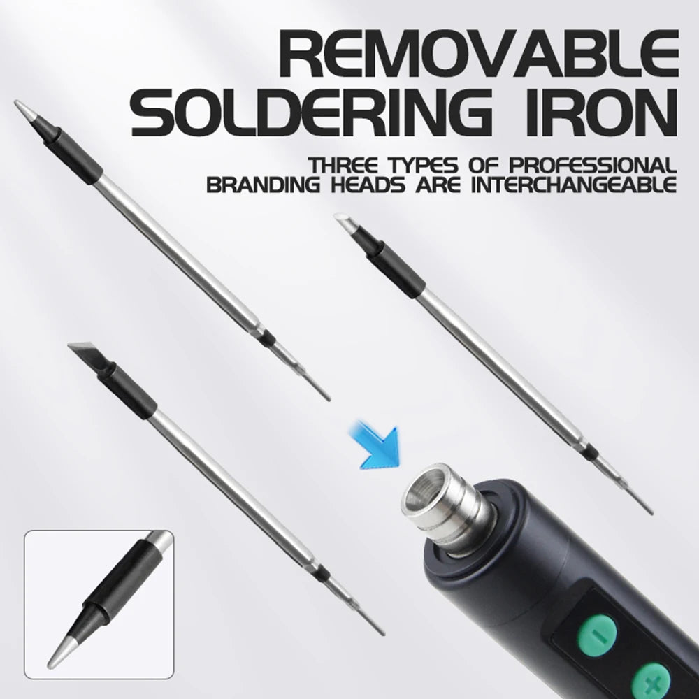 Wireless Electric Soldering Iron Kit 180-450 Temperature Adjustable Fast Charging Solder Iron Portable Soldering Repair Tool