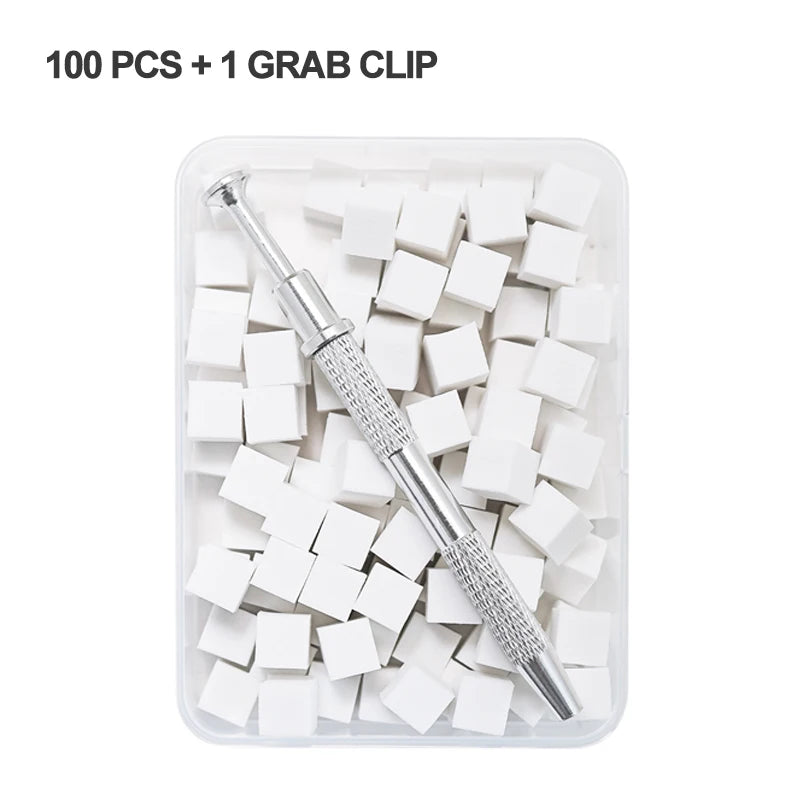 20/50/100PCS Nail Sponge & Grabber Clamp Set for Gradient Nail Art Gel Polish Design DIY Manicure Tools Professional Salon Use