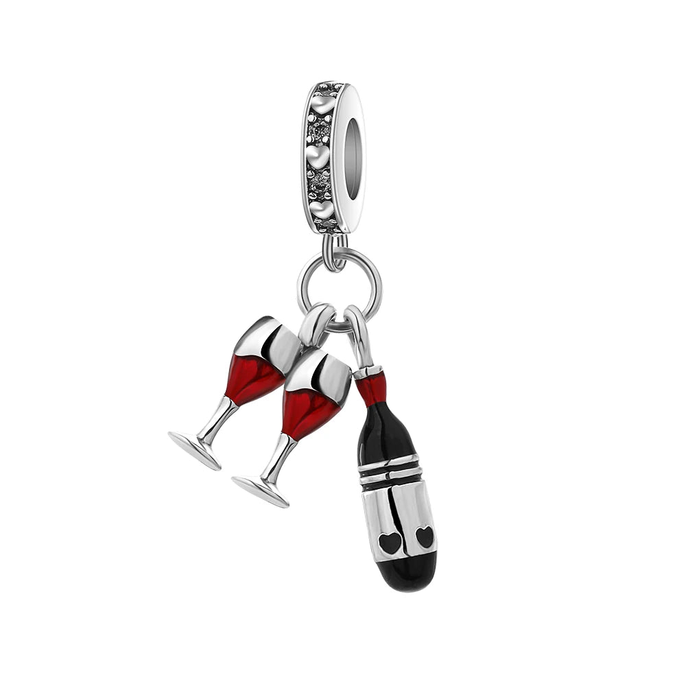 Hot Selling 925 Silver Cup,Coffee Cup,Beer,Bead Pendant Suitable European Original Bracelet DIY Accessories,Exquisite Jewelry ﻿