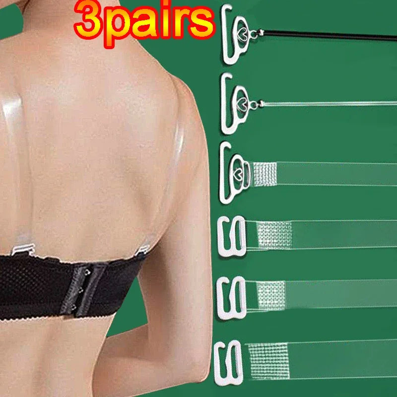 Superfine Clear Invisible Bra Straps Lady Sling Detachable Adjustable Shoulder Strap Seamless Elastic Belt Underwear Accessories