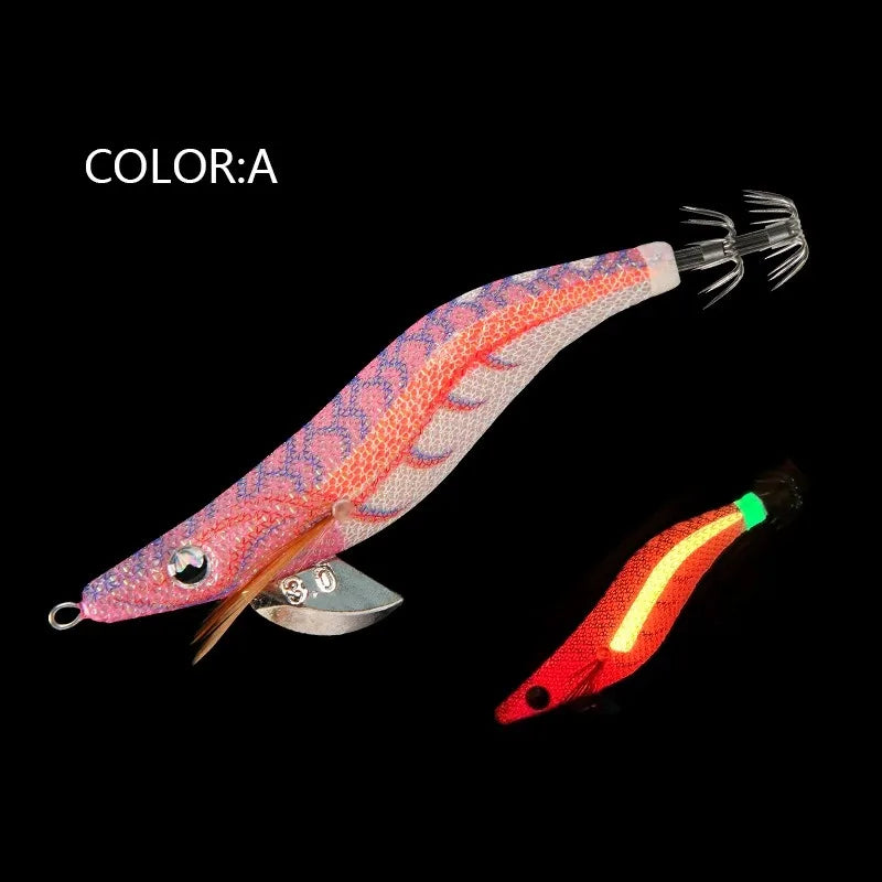 1pc 2.5#3.0#3.5# Glow Sea Fishing Lure Luminous Shrimp Squid Jigs Set Artificial Cuttlefish Octopus Winter Fishing