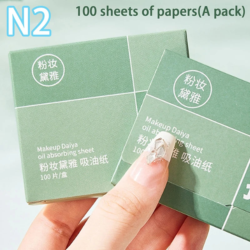 100 Sheets Portable Face Oil Absorbing Paper With Mirror Case Beauty Woman Facial Care Paper Absorbs Facial Fat Beauty