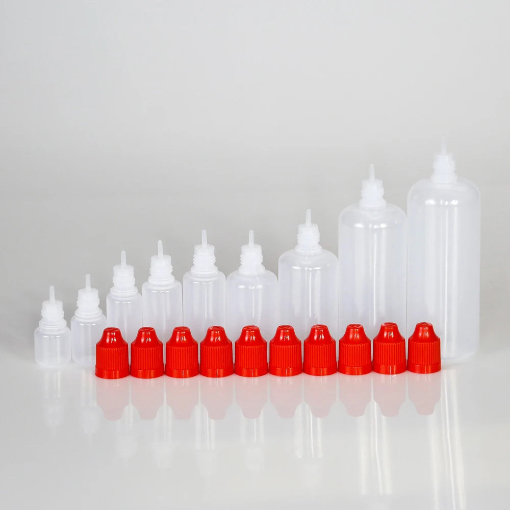 10pcs 3ml-120ml Plastic Dropper Bottles Empty Squeeze Liquid Eye Dripper Containers with Child Resistant Cap Travel Sample Vials