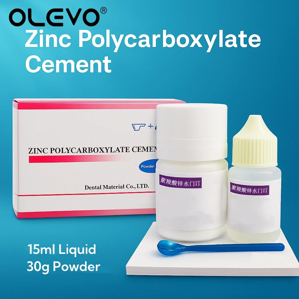 Zinc Polycarboxylate Cement Permanent Dental Cement Kit 15ml  Liquid 30g Powder Super Adhesive Denture Dentistry Materials
