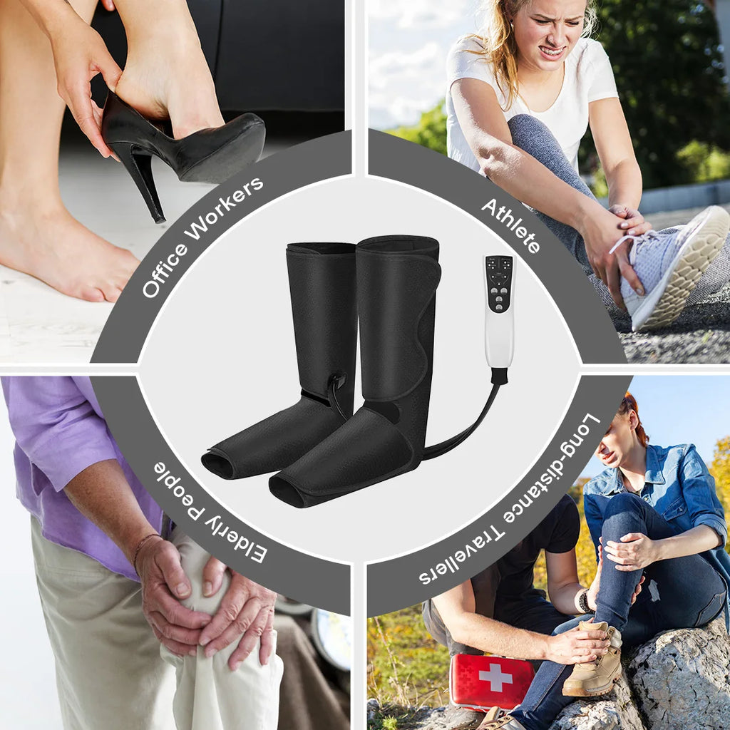 SEJOY Leg Air Compression Massager for Foot Heat,Air Compression Calf Massage & Thigh Massage,Handheld Controller 3 Modes