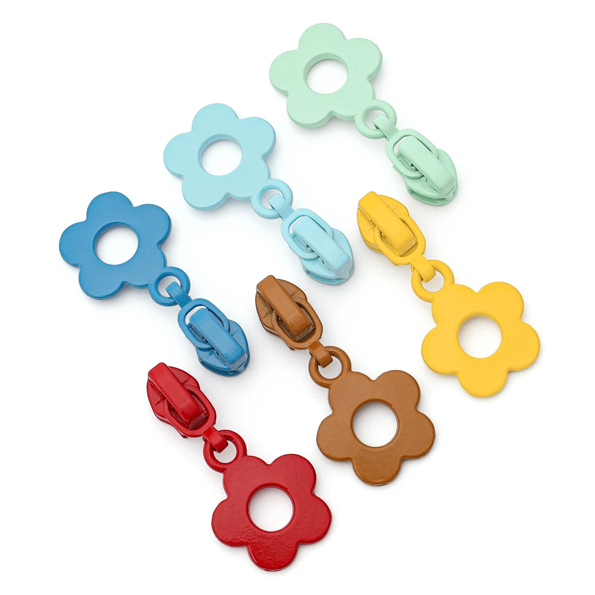 10Pcs, Cute Little Flower Zipper Pulls, Zipper Pulls for #3 Nylon Zippers, Suitable for Home Sewing DIY Handmade Zipper Replacement