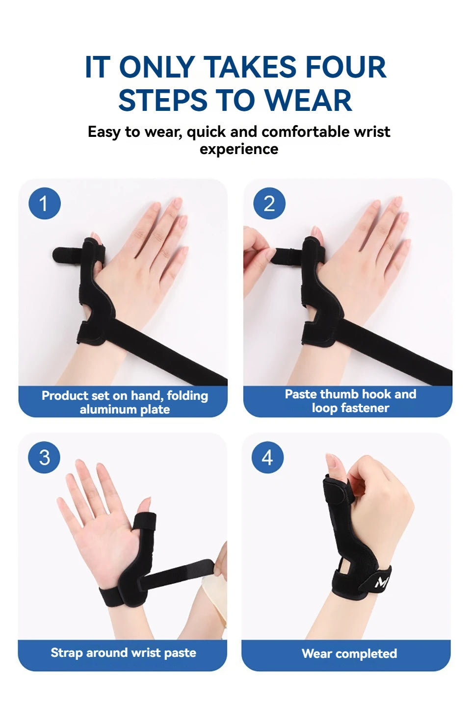 1Pcs Breathable Wrist Support Thin And Light Aluminum Plate Fixed Thumb Tendon Sheath Wrist Guard Double Binding Straps Unisex