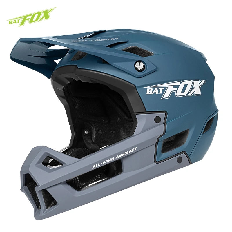 BATFOX Full Face Mountain Bike Helmet Off-road Certification Safety MTB Casco Bicycle Integrally-molded Riding Cycling Helmets