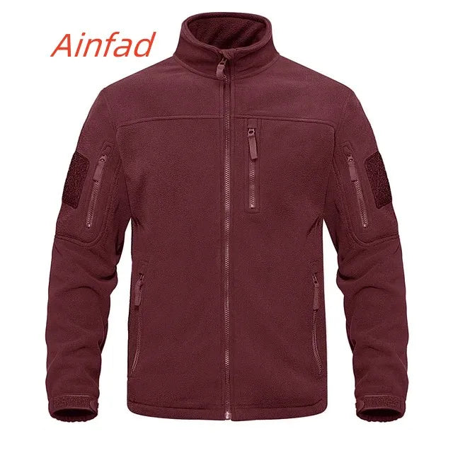 Hunting Autumn Winter Men's Stand Collar Fleece Coat Jacket Thermal Mid-Rise Jacket