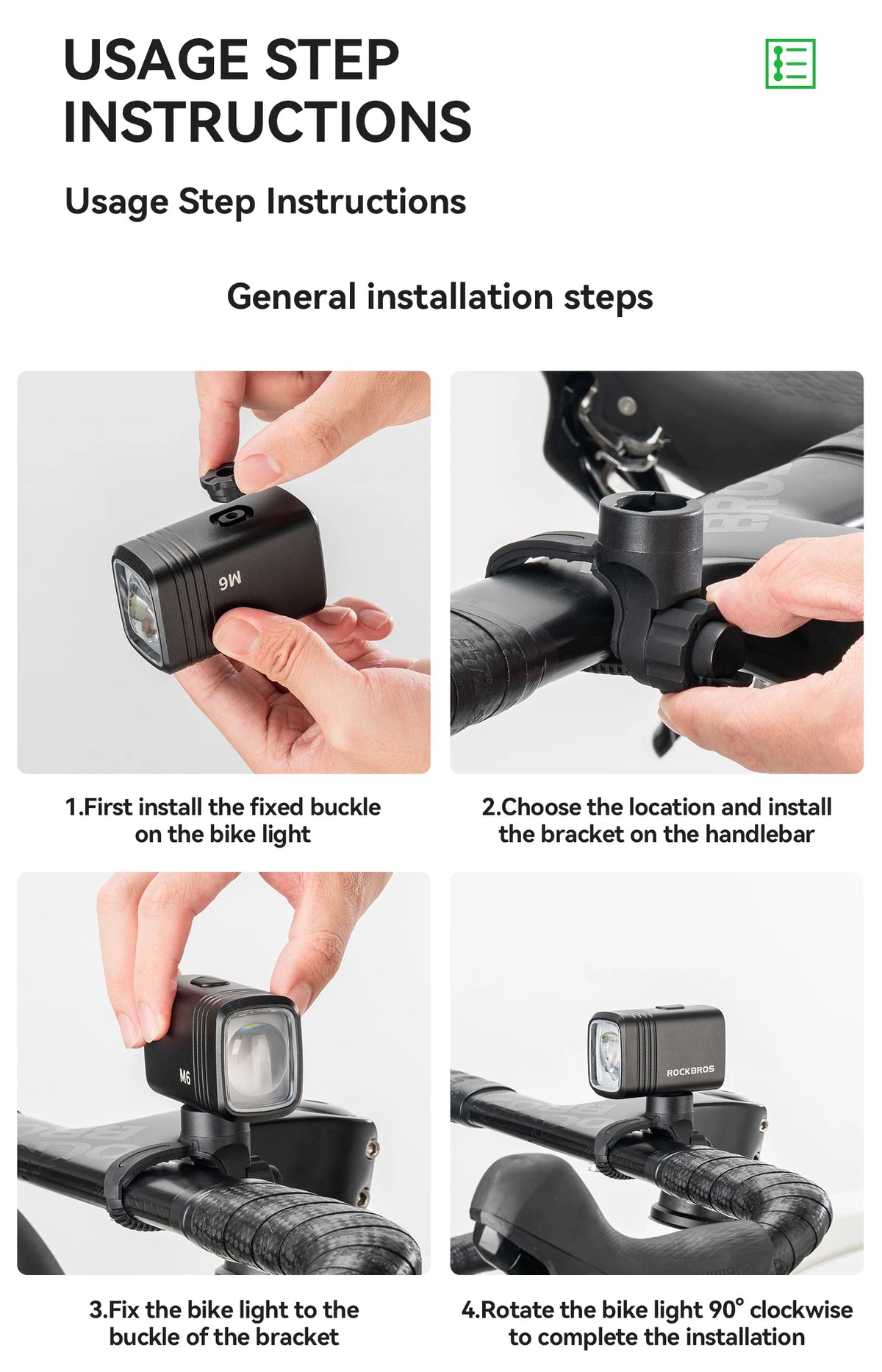 ROCKBROS 1000LM Bike Light Bicycle Front Light Type-C Headlight Smart Power Display Screen MTB Road Cycling Flash Highlight