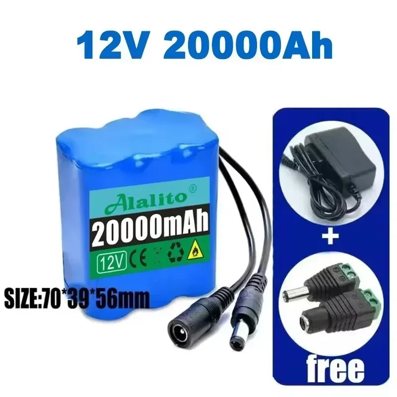 NEW 12V 3S4P 20000mah battery 18650 Li-ion 40Ah Rechargeable batteries with BMS Lithium Battery packs Protection Board +Charger