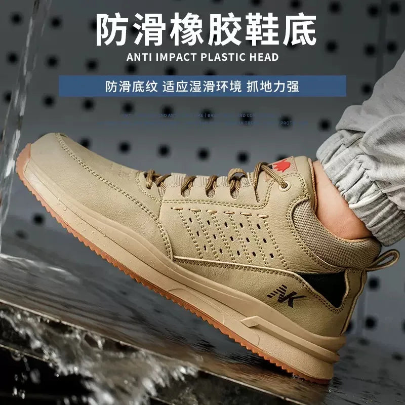 Electrician Insulated Shoes Men Lightweight Comfortable Safety Shoes Anti-Smash Anti-Puncture Wear-Resistant Work Shoes