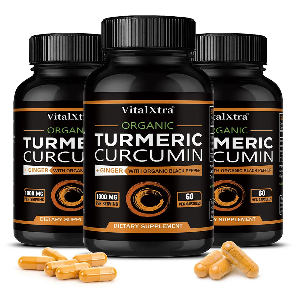 Turmeric Curcumin with Black Pepper & Ginger, 95% Curcuminoids, Joint, Brain, Cognitive, Digestive & Immune Support, Antioxidant