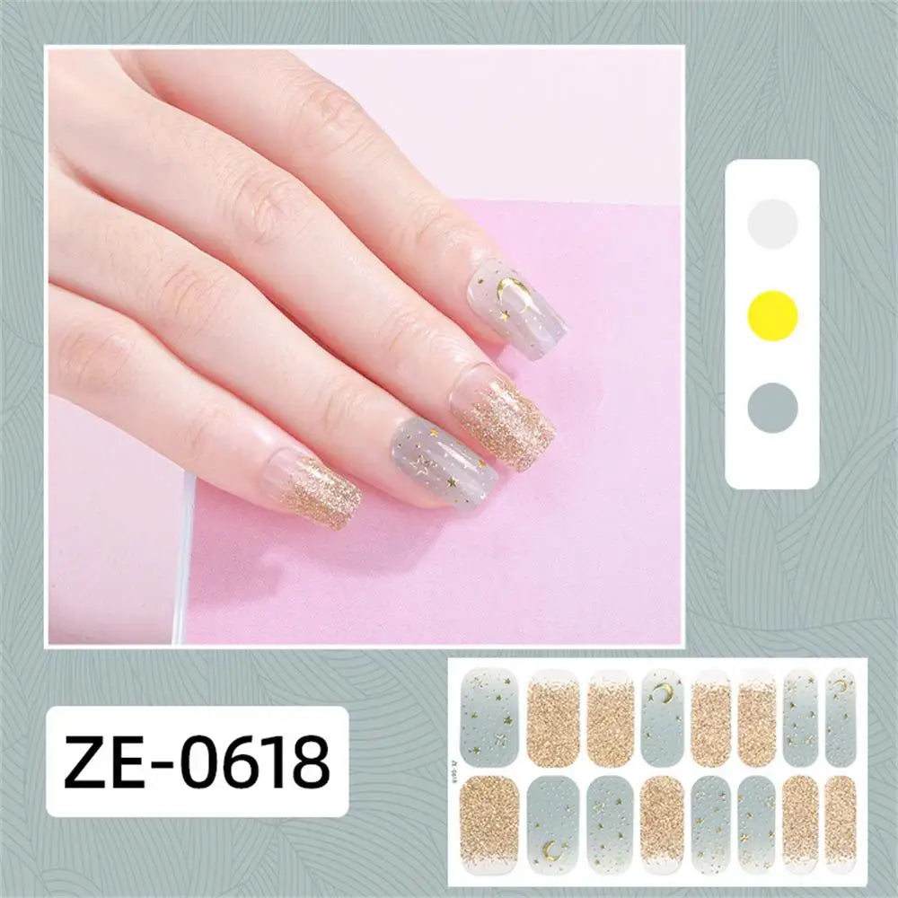Gradient Galaxy Series Press-on Nails | 16-Piece Set of Removable Self-Adhesive Fake Nail Stickers | Valentine's Day Gift Idea