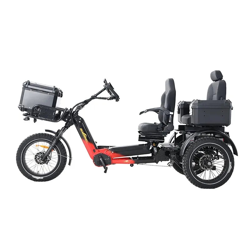 Powerful 2500W 3 Wheel Electric Scooter Adult Trike 2-Seater Electric Motorcycle Fat Tire Off-Road ETricycle Mobility Cargo Bike