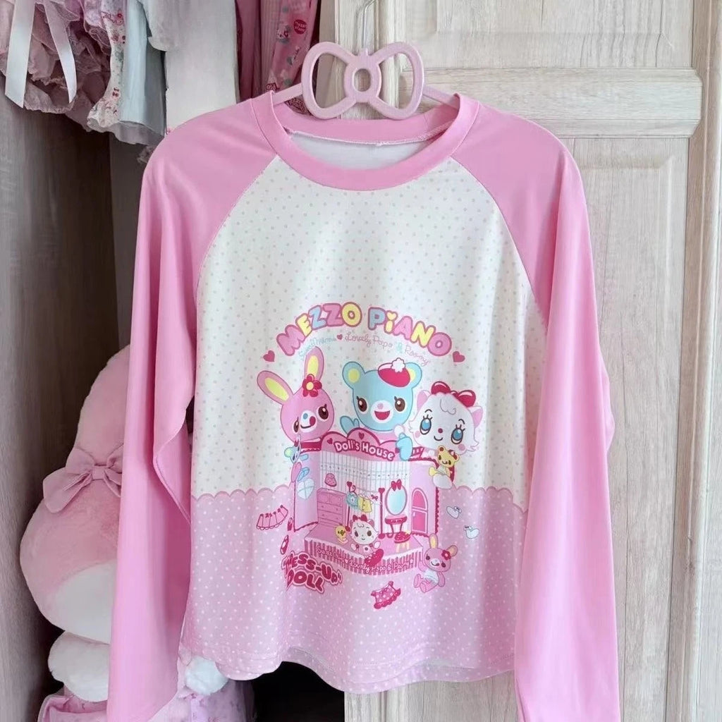 Japanese Kawaii T-shirts Women Casual Y2k Crop Top Sweet Lolita Tees Design for Girls Clothing Short Sleeve T Shirts Outwear Chic