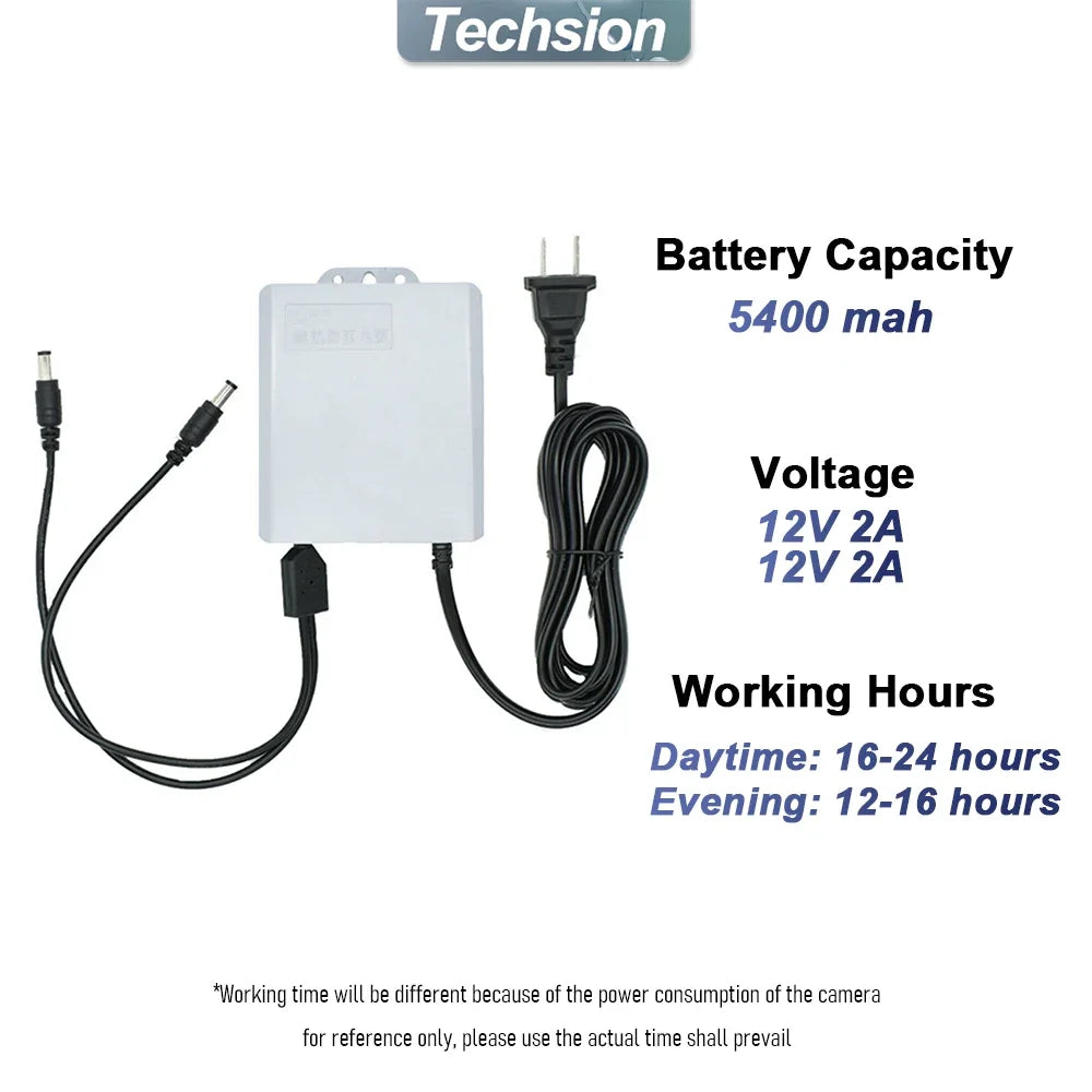 Outdoor Dual 12V 2A Output UPS Monitoring Power Outage Endurance Power Supply 5400 MAh Built-in Battery CCTV 24H Working System