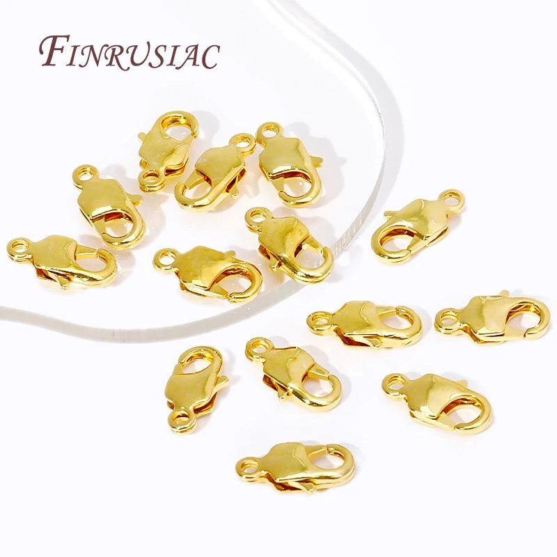 DIY Jewelry Accessories 5/10Pcs Lobster Clasps 18K Gold Plated Connecting Clasp For Necklaces Bracelets Jewelry Making Supplies
