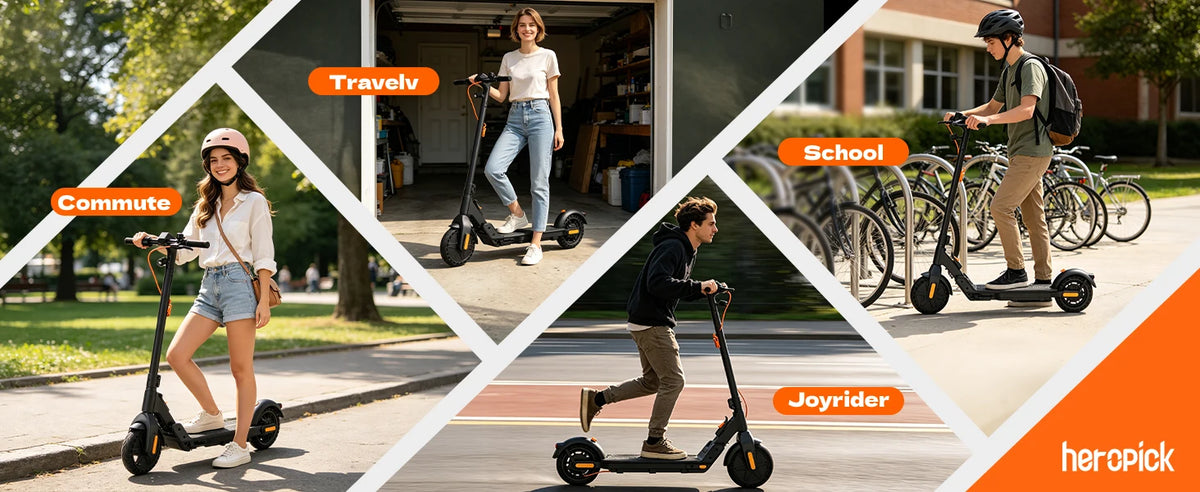 Fast E-Scooter C8 350W Electric Scooter 36V 5.2Ah Foldable Electric Scooter Max 15mph (25km/h) 8.5' Solid Outer-Tread Tire