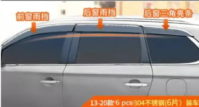 For Mitsubishi Outlander 2010 2011 2012, 2013 2014 2015 2016- 2020 Side Window Deflector Sun Rain Deflector Weather Shield JF