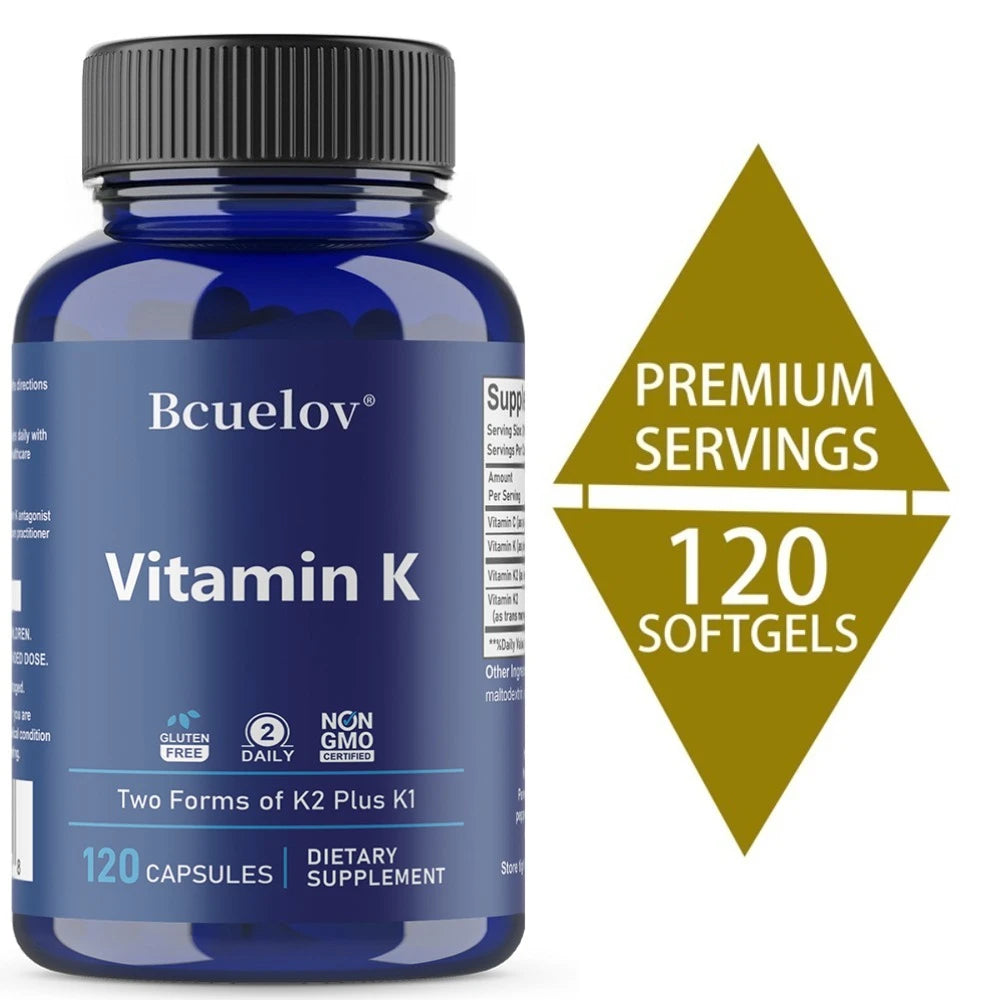 Vitamin K2 Supplement - Supports Bone Density, Teeth, Skin, Heart Health and Immunity