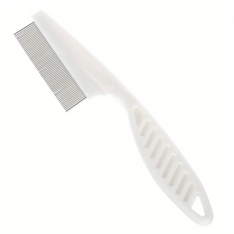 1pc Pet Combs, Dog Flea Combs, Cat Flea Combs, Plastic Close-tooth Combs, Stainless Steel Fine Cat Hair Detangling Release Comb