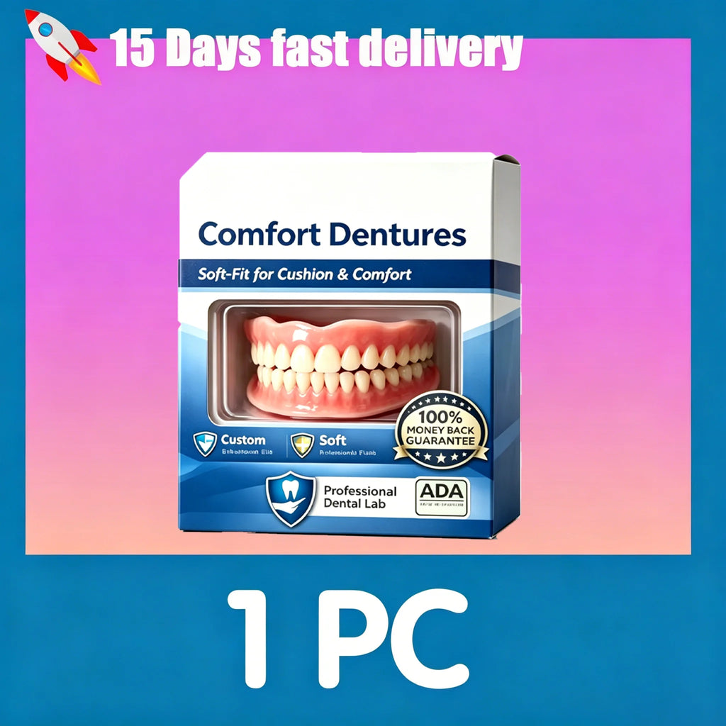 Soft Silicone Snap-On Dentures Full Set – Natural Upper&Lower Teeth,Instant Comfort Fit,Zero Glue,Realistic Smile for Men&Women