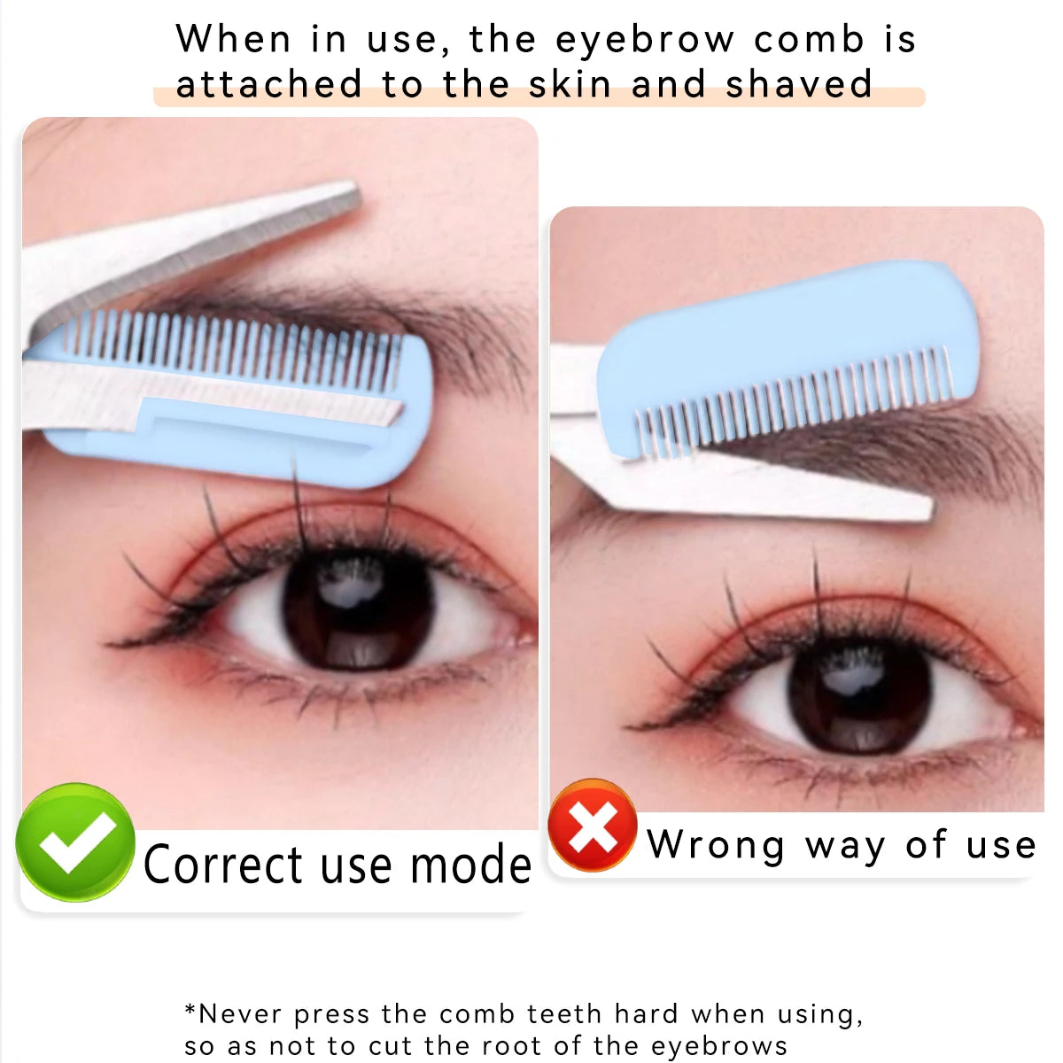 1PC Eyebrow Trimmer, Professional Eyebrow Trimmer with Comb Eyebrow Scissors, Suitable for Men and Women, Christmas Gift
