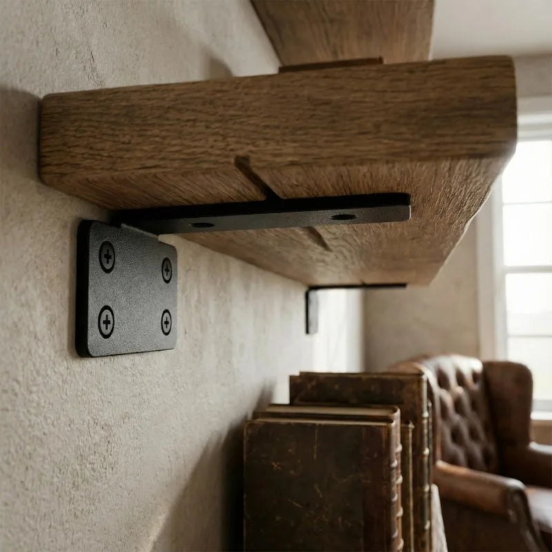 Thickened Floating Shelf Brackets Integrated Wall-Mounted Invisible L Bracke Rust-Resistant Heavy Duty Furniture Board Support
