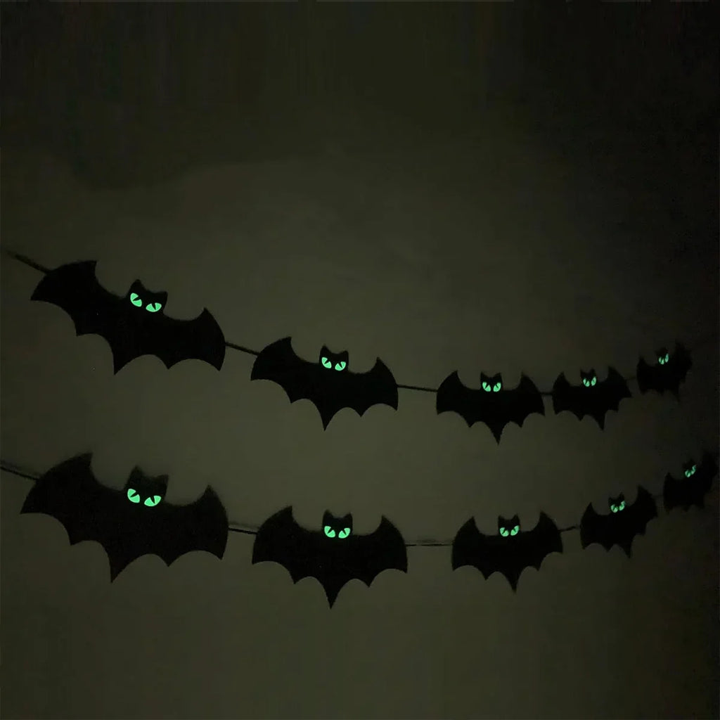 10 Halloween Decorations Glow Eyes Bats Banner for Halloween Bats Decor