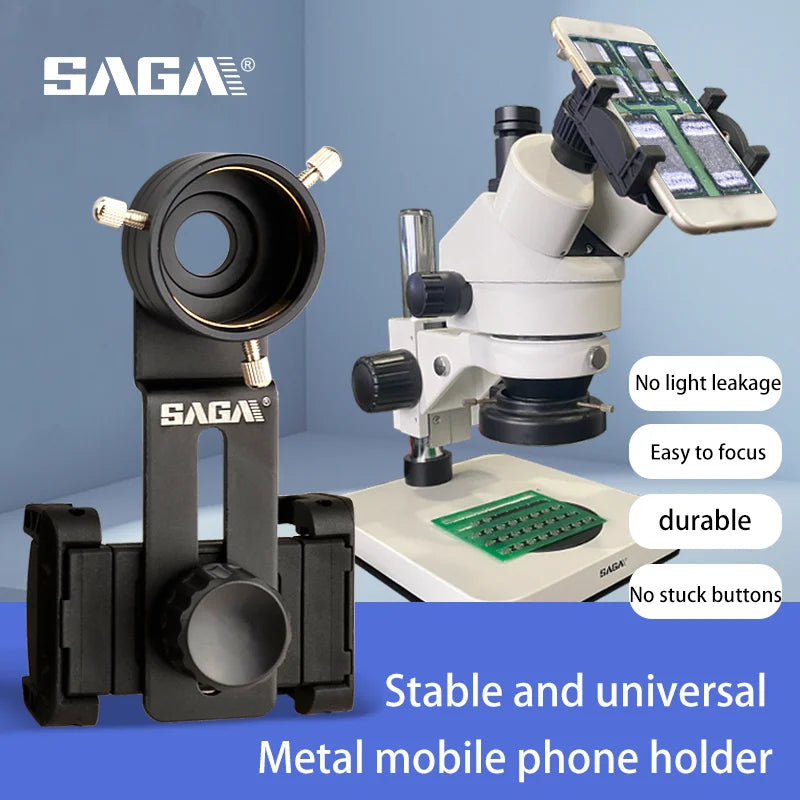 Metal mobile phone clip double monocular astronomical telescope microscope eyepiece connected to mobile phone for taking picture